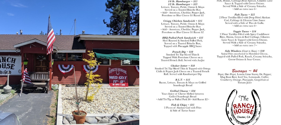 The Ranch House Menu